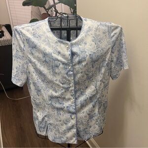 Blair Blue and White Floral Blouse